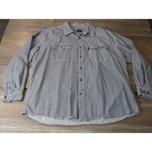 Five Brother Shirt Mens 2XL Hickory Stripe Flex Logger Heavyweight Denim Work